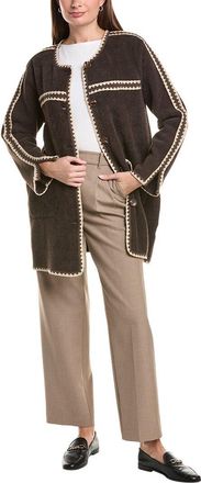 NVLT Nvlt Mid Length Herringbone Mink Eyelash Coat
