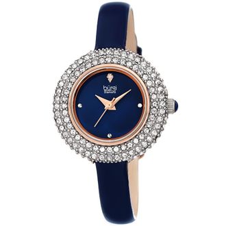 B&uuml;rgi Quartz Diamond Blue Dial Ladies Watch BUR195BU