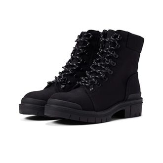 Mia Womens MIA Wyn MH1488- Boots Black Round Toe Lace Up Block Heel ZAP2121