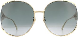 Gucci Round Gold Grey Gradient Sunglasses