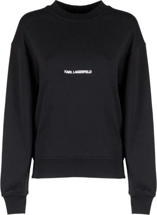 Karl Lagerfeld Essential Logo Sweatshirt - Dames - Sweatshirts - Zwart - S - Katoen - Hoodies & sweatvesten