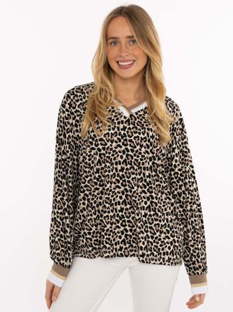 Zwillingsherz Blusenshirt ZWILLINGSHERZ Leo, Damen, Gr. L/XL, wei&szlig;, Obermaterial: 95% Viskose, 5% Elasthan, Shirts Blusenshirt, Leichtes Material, gestreifte B&uuml;ndch