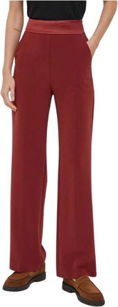 Benetton Wijde broek - Dames - Broeken - Rood - Maat: XS Poliester