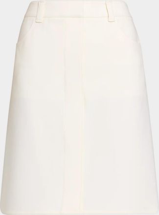 Courr&egrave;ges Stretch-Wool Knee-Length Skirt