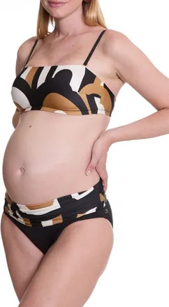 Cache Coeur Od&eacute;on Maternity Bikini in Black Multi at Nordstrom, Size Large