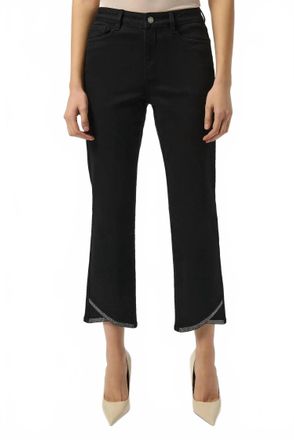 Joseph Ribkoff Embellished Cropped Denim Jeans In Black