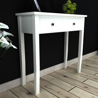 Berkfield Home Dressing Console Table with Two Drawers White