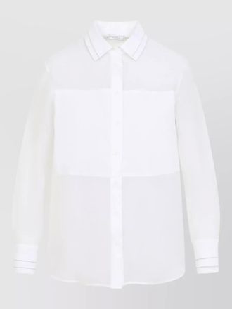 PESERICO organza shirt collared neck long sleeves sheer