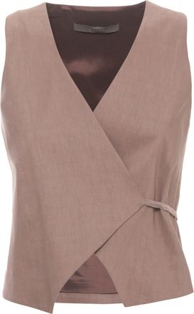 D.exterior Brown Vest With Laces Vest