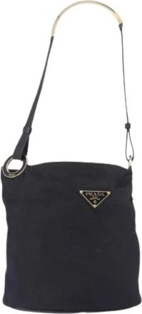 Prada Pre-owned Vintage Nylon Tote Bag - Dames - Vintage Schoudertas - Zwart - ONE Size - Nylon - Vintage