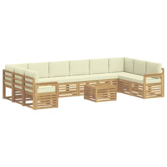 vidaXL Conjunto De Sof&aacute;s De Exterior 8 Pcs Blanco Y Crema Vidaxl