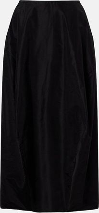 The Row Galyra cotton and silk satin midi skirt