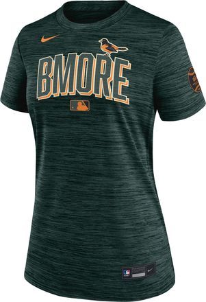 Nike Baltimore Orioles Authentic Collection City Connect Velocity Nike Womens Dri-FIT MLB T-Shirt in Green | 03EY3EYOLE-YCQ