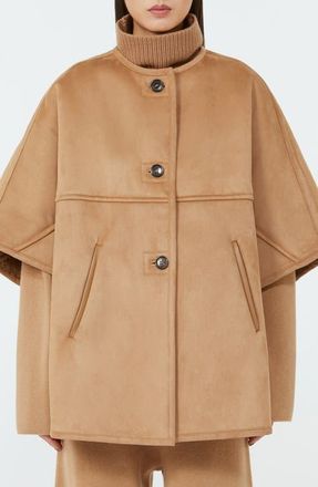 Max Mara Zaza Cape in Camel at Nordstrom, Size Medium
