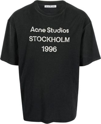 Acne Studios T-Shirts, male, Black, M, Logo T-shirt