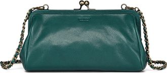 OLD TREND Iris Genuine Leather Vintage Frame Crossbody Bag in Teal at Nordstrom
