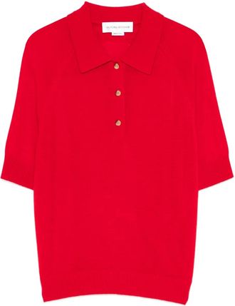Victoria Beckham short-sleeves polo top - women - Wool - M - Red