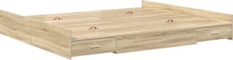 vidaXL Storage Bed Frame Sonoma oak 180 x 200 cm Engineered wood Vidaxl