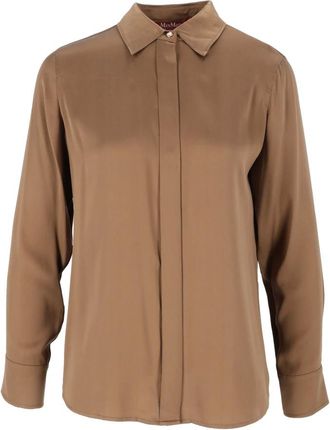 Max Mara Xero overhemd - Dames - Blouses & Shirts - Bruin - Maat: XS Zijde