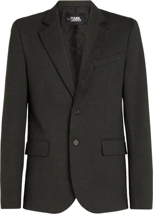 Karl Lagerfeld Punto single-breasted blazer - men - Viscose/Polyamide/Elastane - 48 - Black
