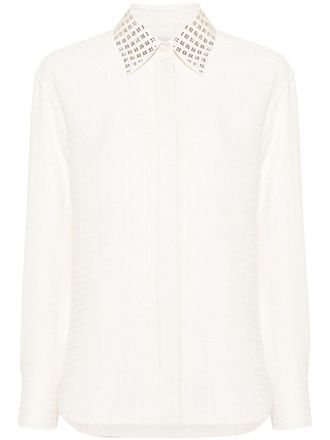 Golden Goose Blouse met 3D-ruit - Wit