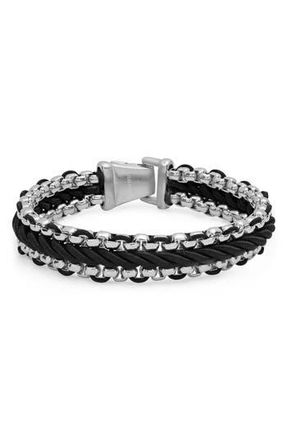HMY Jewelry Mens Two-Tone Bracelet in Metallic at Nordstrom Rack