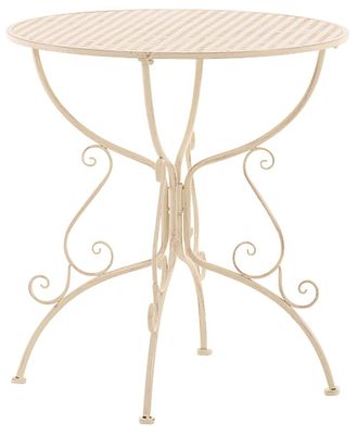 Clp Mesa redonda de exterior para 4 personas en Metal Crema antiguo