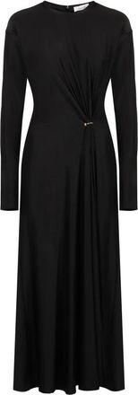 Paco Rabanne Midi Dresses, female, Black, Size: S Draped Viscose Dress