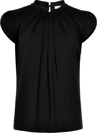 In Front Zwarte blouse met ruches - Dames - Blouses - Zwart - M - Polyester - Overhemden