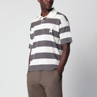 Ami Polo Ami de Coeur in maglia di cotone a righe