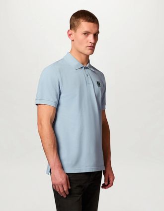 Belstaff Mens Belstaff Mens Logo Polo - Mist Blue - Size: 40