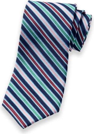 Paul Fredrick Stripe Woven Silk Tie