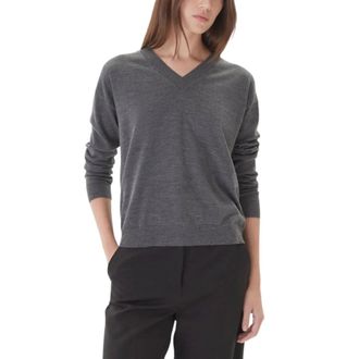 Max Mara Truien & Vesten, Dames, Grijs, L, Max Mara Weekend - Truien > V-hals Truien