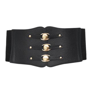Generic Corset Belt Under Bust Corsets Wide Leather Waist Cincher For Daily Punk Dresses, Gothic Rockabilly Costume, Steampunk Belly Dance Vampire Clubwear, B