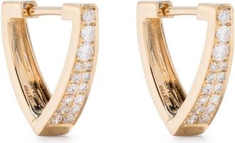 Anita Ko 18kt yellow gold Triangle diamond huggie hoops - women - Diamond/18kt Yellow Gold - One Size