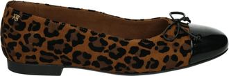 Paul Green Bruin Patroon Ballerina Schoenen - Dames - Ballerinas - Bruin - 37 EU - Leer - Schoenen