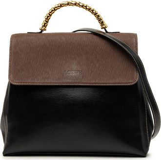Loewe Pre-owned Loewe Bicolor Leather Velazquez Twist Top Handle Bag Ladies C0OQADL61ZPFXF30