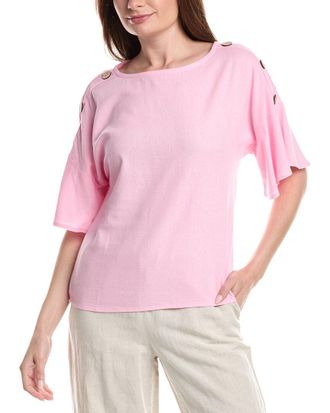 Ellen Tracy Linen-Blend Dolman Top
