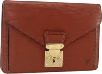 Louis Vuitton Pre-owned Vintage Clutch - Dames - Vintage Clutch - Bruin - ONE Size - Leer - Vintage