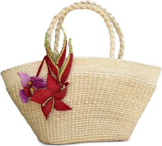 Amor y Mezcal Shopper verfraaid met bloemen - Beige