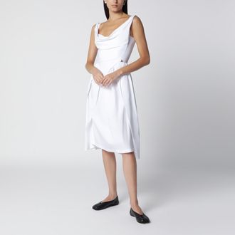 Vivienne Westwood Abito Sunday midi in popeline di cotone bianco