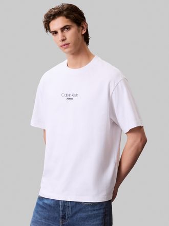 Calvin Klein Jeans T-Shirt CALVIN KLEIN JEANS, Herren, Gr. XXL, brilliant wei&szlig;, Single Jersey, Obermaterial: 100% Baumwolle, unifarben, relaxed fit normal, Rundhals, Shi