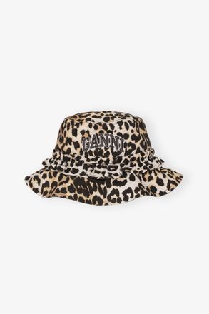 Ganni Mixed Leopard Print Bucket Hat - Size XS/S Organic Cotton