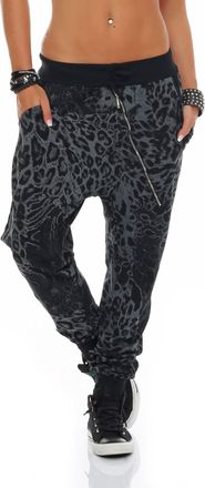 Malito more than fashion Malito Boyfriend Pants Leo-Design Twist Classic Baggy Trousers Aladin Bloomers Yoga 3344 Women One Size (Black)