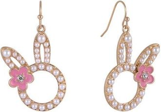 Hallmark Pearl Easter Bunny Earrings in White at Nordstrom
