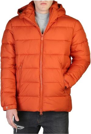 Save The Duck Nylon Bomberjack met Afneembare Capuchon - Heren - Winterjassen - Oranje - L - Nylon - Jassen