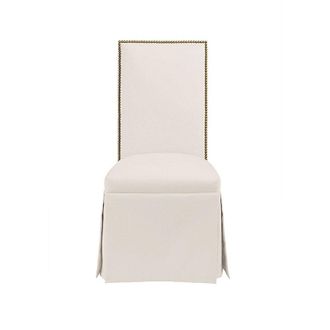 Ballard Designs Upholstered Parsons Chair with Nailhead trim and Casters - Ballard Designs