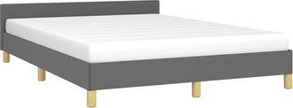 vidaXL Cama Sin Colch&oacute;n Tela Gris Oscuro 140x190 Cm Vidaxl