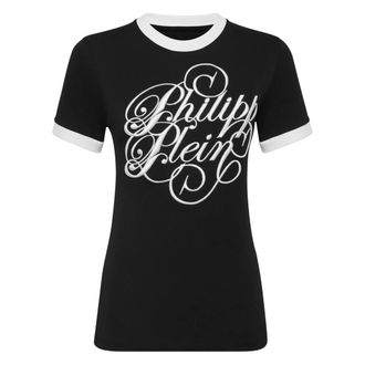 Philipp Plein Dames, Tops, Zwart, Maat: XS Katoen