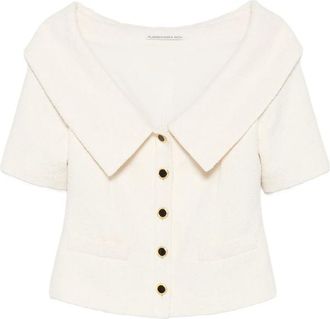 Alessandra Rich Off-shoulder Button-up Jacket
